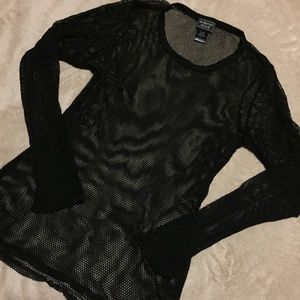 Long sleeve fishnet top